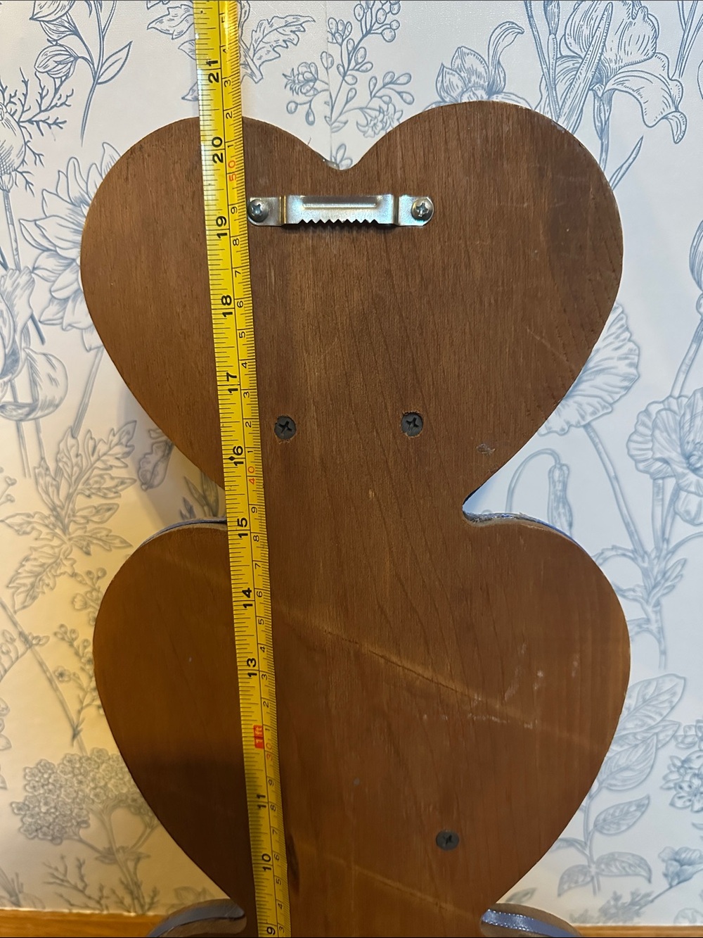 Wooden Heart Tiered Wall Shelf with Blue Ribbon Accents - Picture 9 of 12